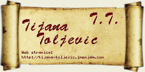 Tijana Toljević vizit kartica